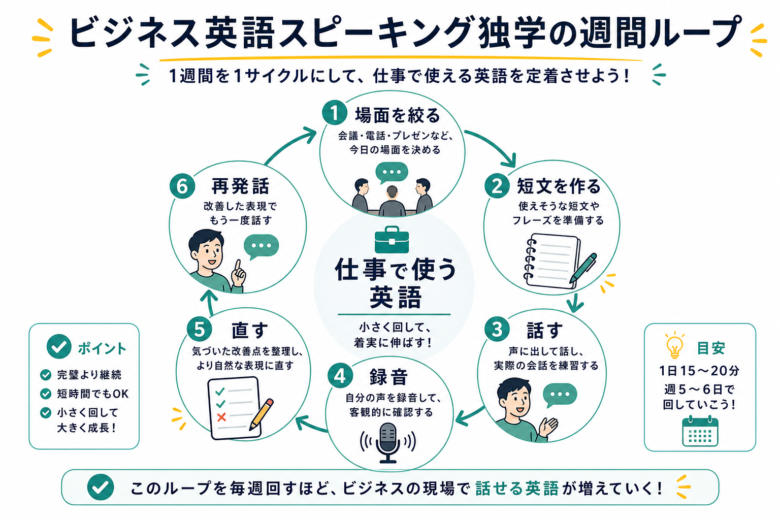 ビジネス英語スピーキング独学の週間ループ
