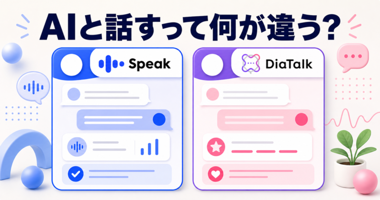 AI英会話とは何かをSpeakとDiaTalkのブランド要素入りで解説するサムネイル
