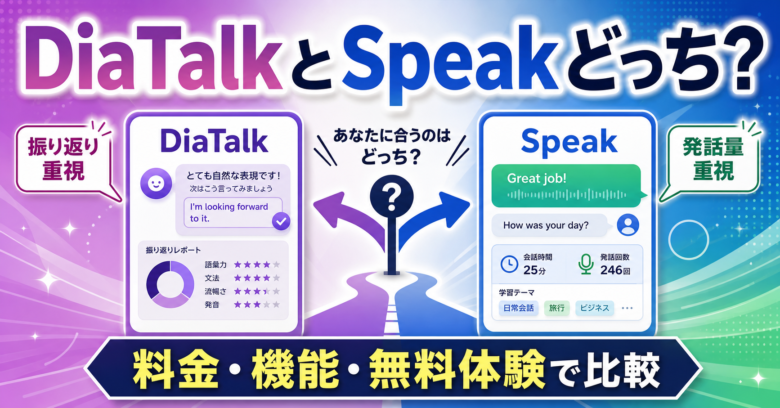 DiaTalkとSpeakの料金や機能を比較する記事サムネイル