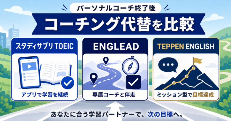 スタディサプリTOEICパーソナルコーチの代替候補を比較するサムネイル