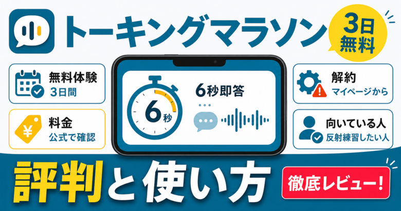 トーキングマラソンの評判と使い方をレビューする記事サムネイル