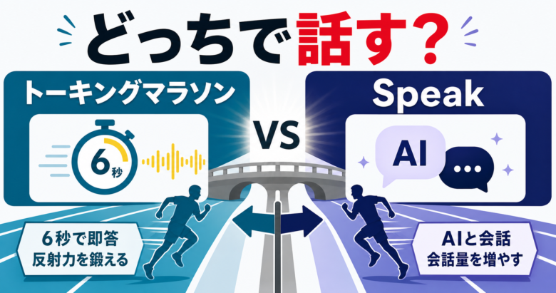 トーキングマラソンとSpeakを目的別に比較する記事サムネイル