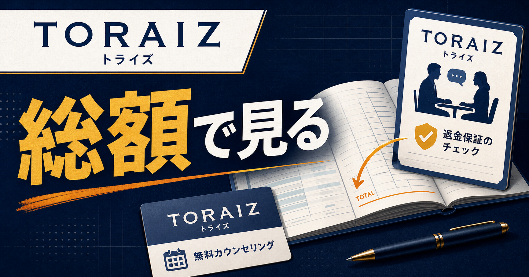 TORAIZ料金と返金保証を無料カウンセリング前に確認するアイキャッチ画像