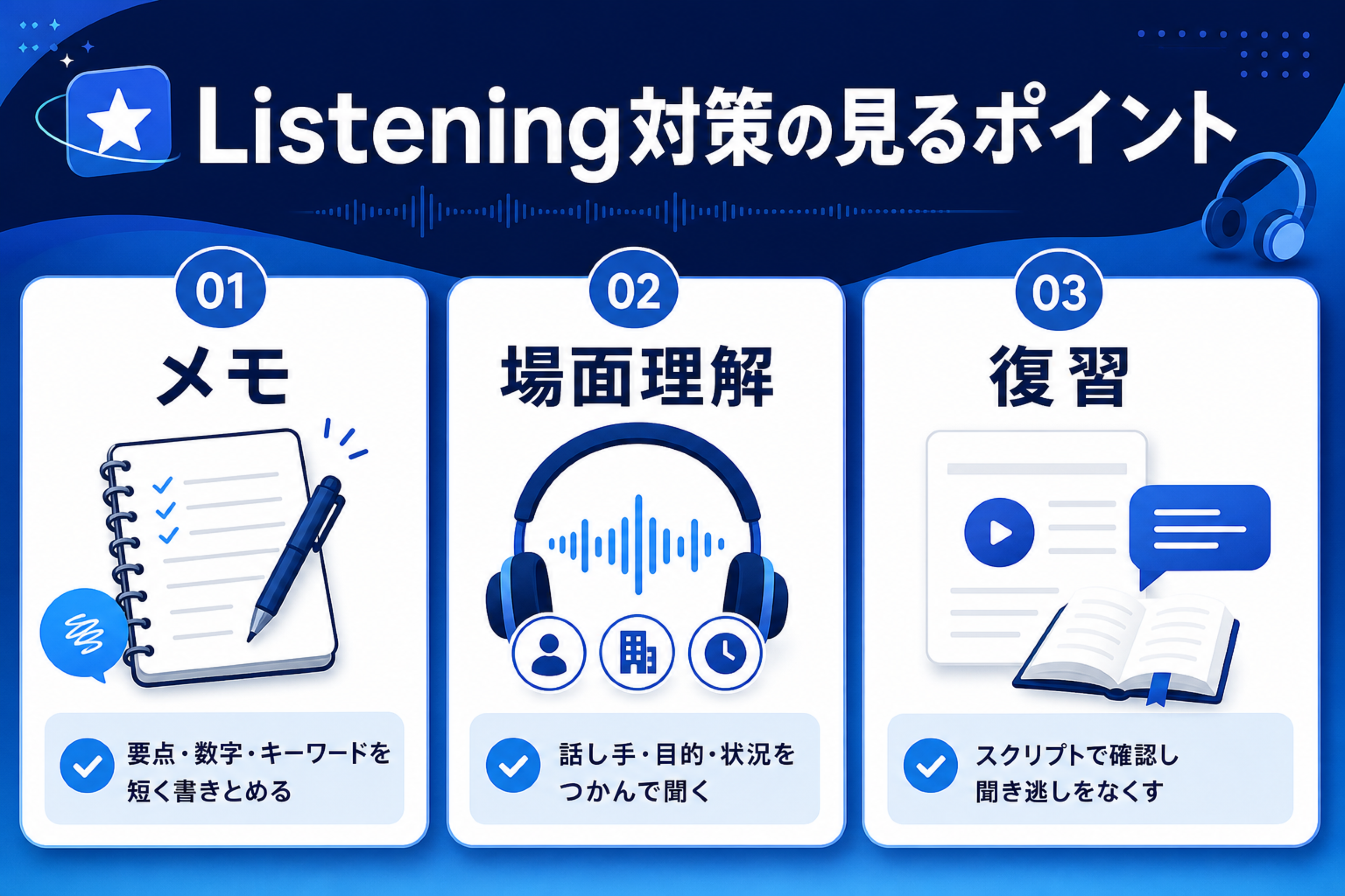 Listening対策で見るポイント