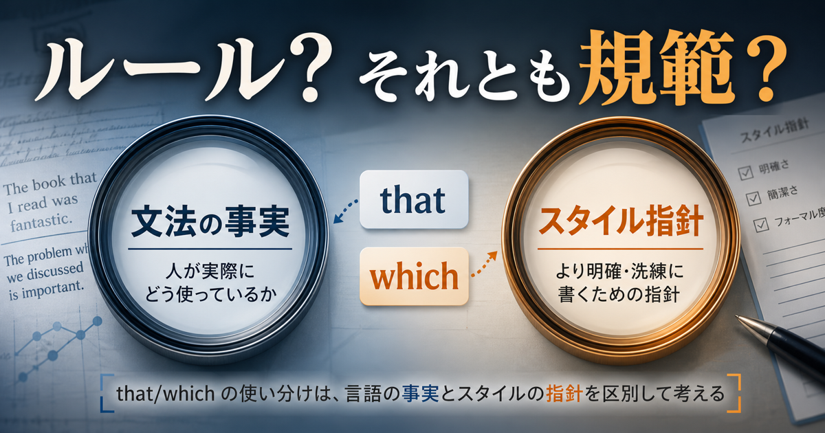 【解説】thatとwhichの使い分けは本当のルールなのかを示すサムネイル