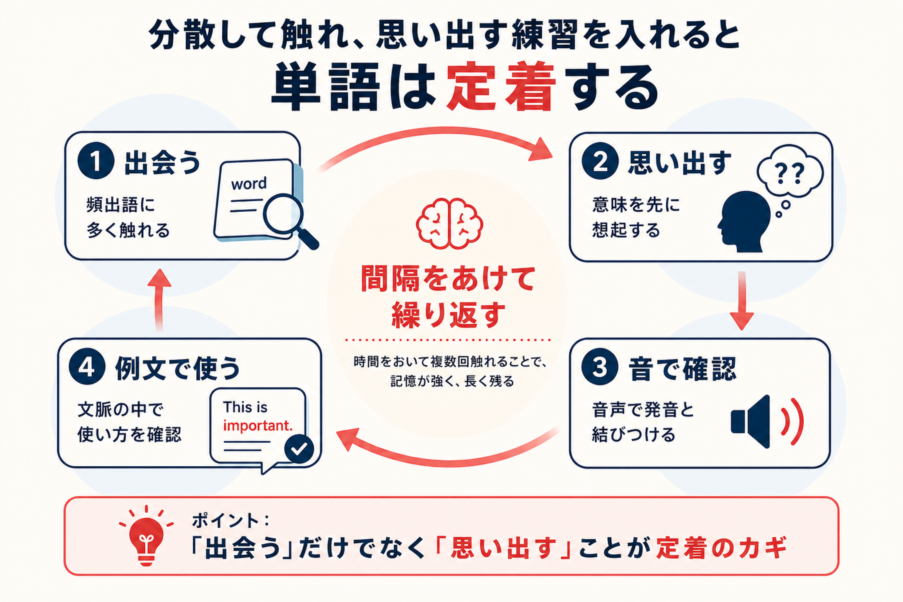 分散・想起の暗記サイクル図