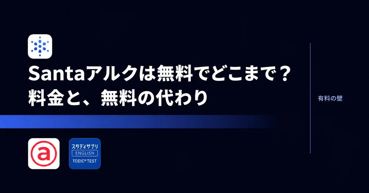 Santaアルクの無料範囲と料金の代わりを示す記事サムネイル