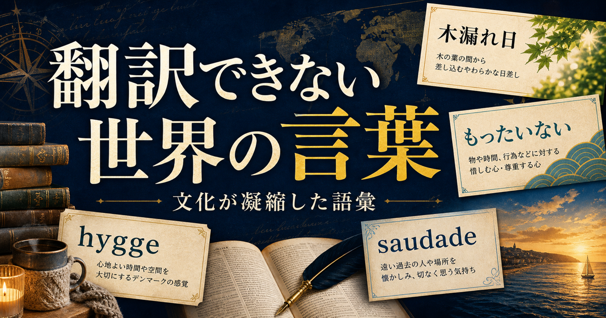 翻訳できない世界の言葉と文化が凝縮した語彙を示すサムネイル
