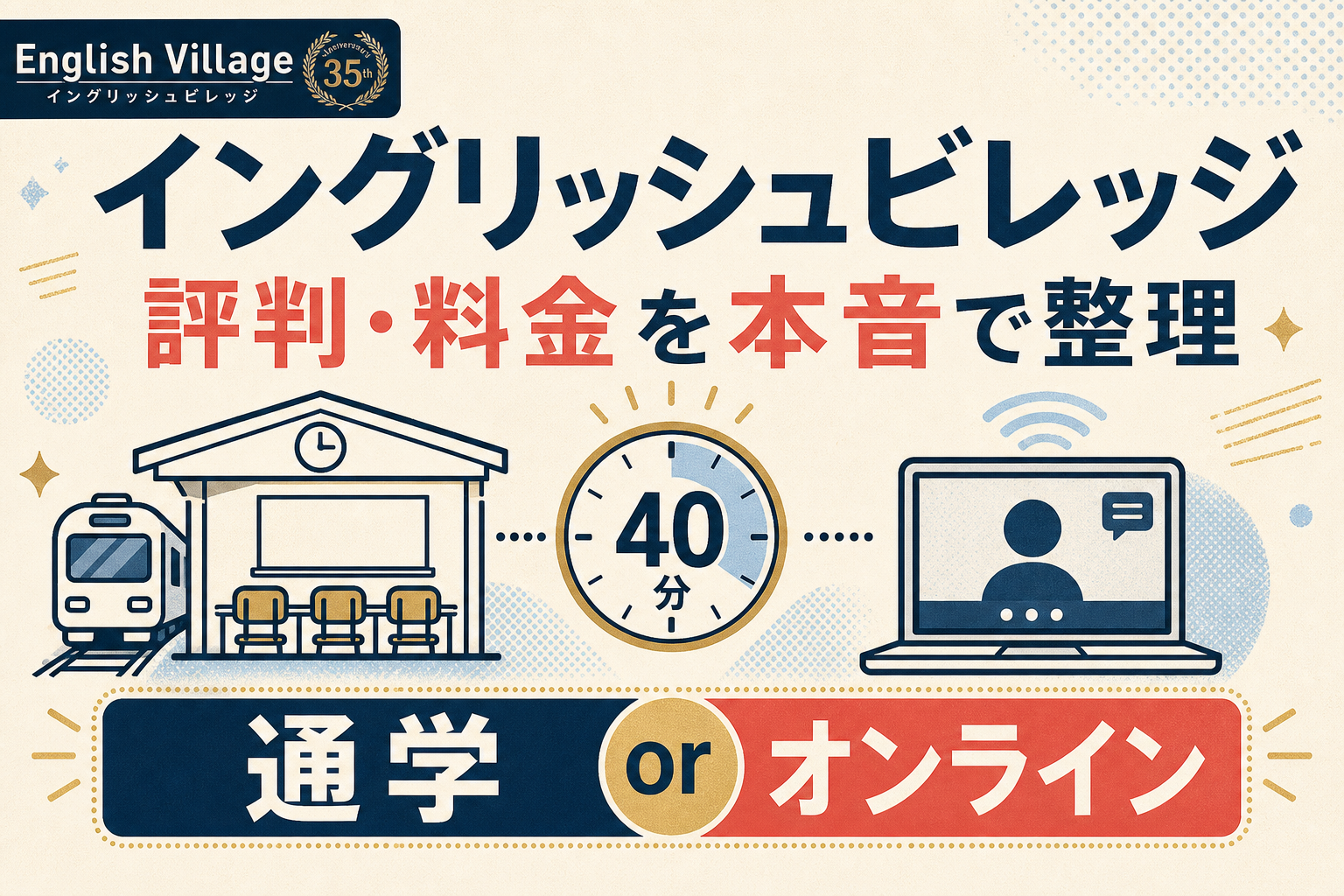 イングリッシュビレッジの評判・料金と通学・オンラインを整理したサムネイル