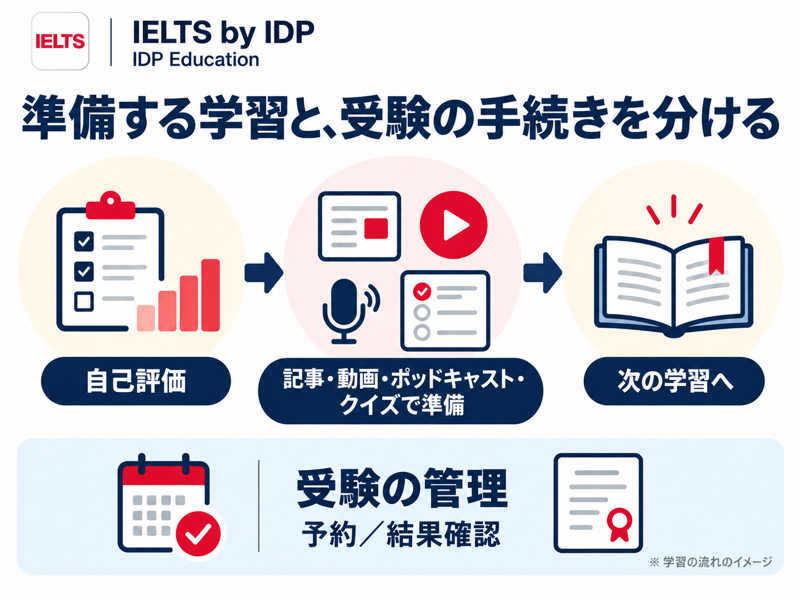 IELTS by IDPの学習準備と予約・結果確認