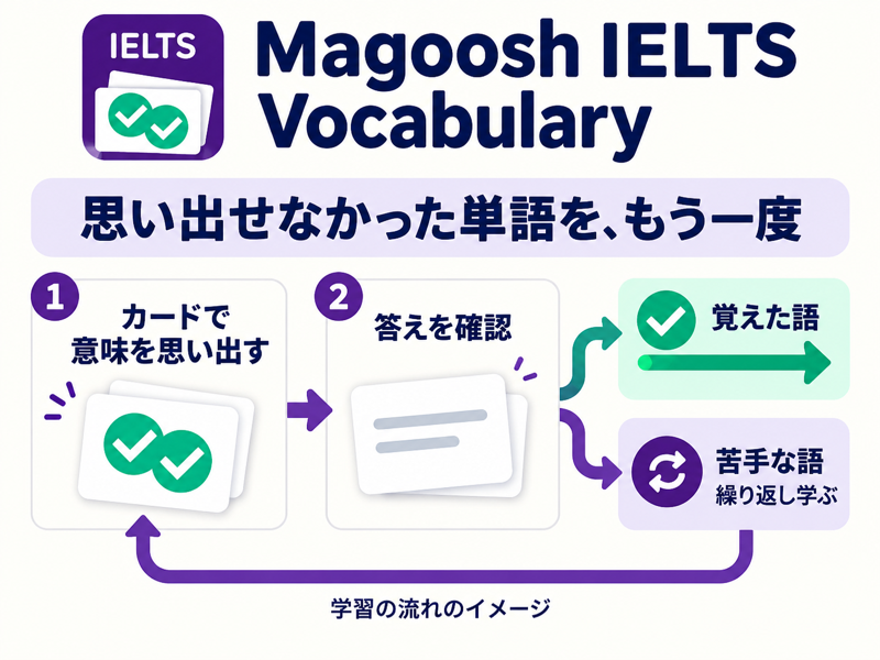 Magoosh IELTS Vocabularyのカード学習と苦手語の復習
