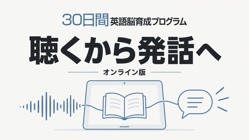 30日間英語脳育成プログラムのオンライン教材で聞き取りから発話へ進む学習