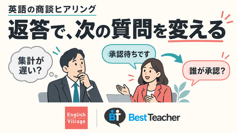 英語の商談で承認待ちという返答を受け次の質問を変えるサムネイル